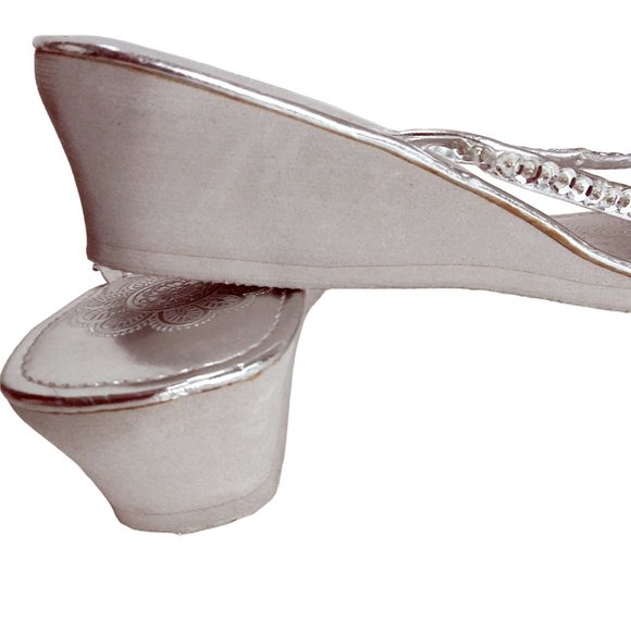 Max Collection Wedge Thong Sandals with Sequined Accent, Slip-on Shoes, Sandal - Picture 7 of 12